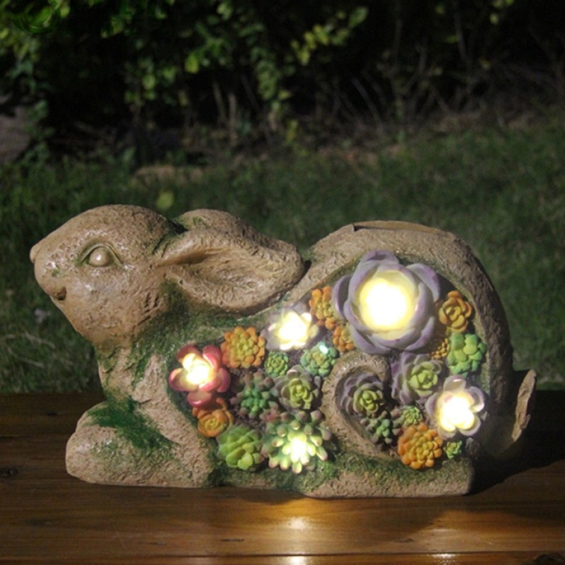 Solcelle havefigur med lys "Kanin"