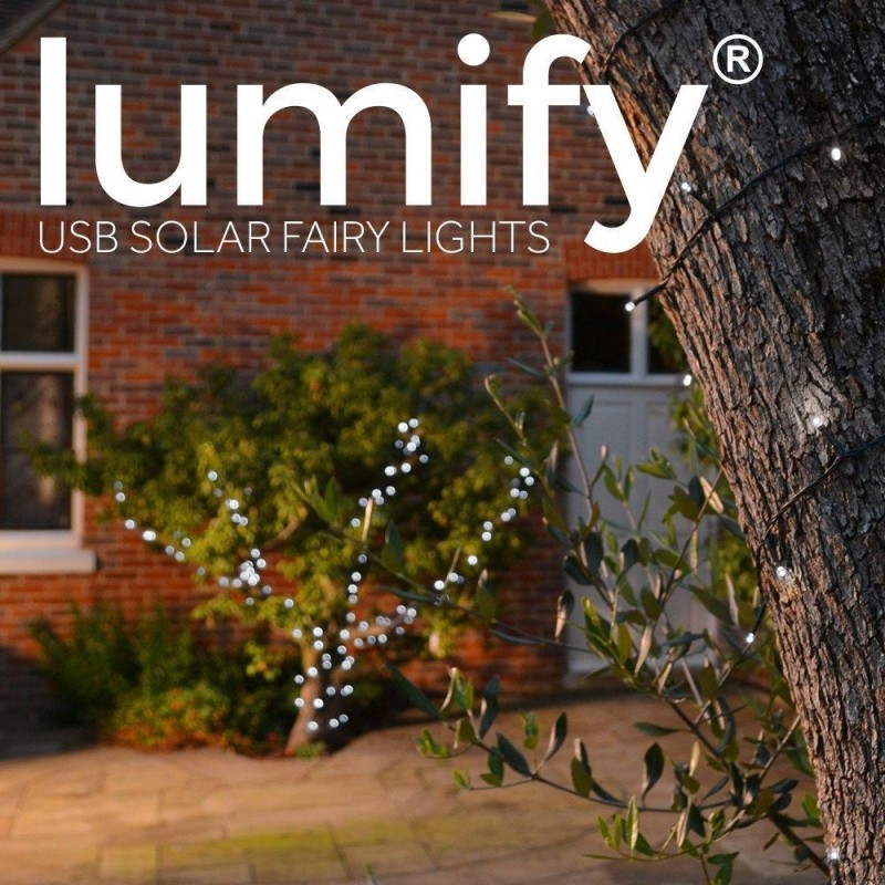 Lumify helårs solcelle lyskæde (100/300LED, Hvid)