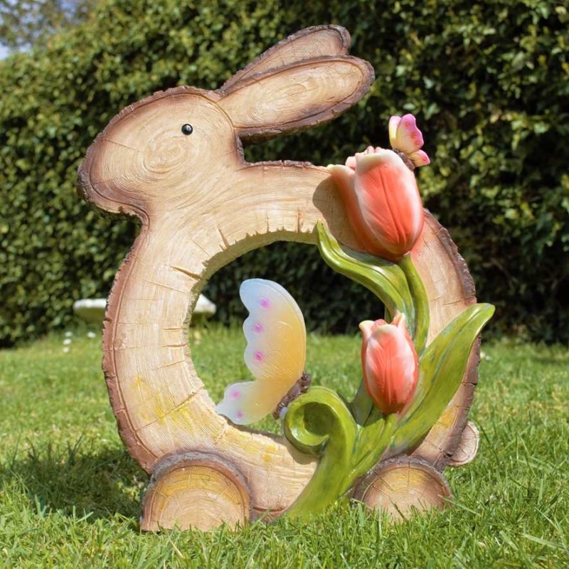 Solcelle havefigur med lys "Hare"