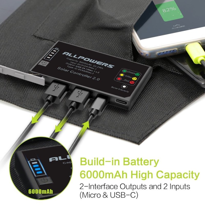 15W 6000mah solcelleoplader