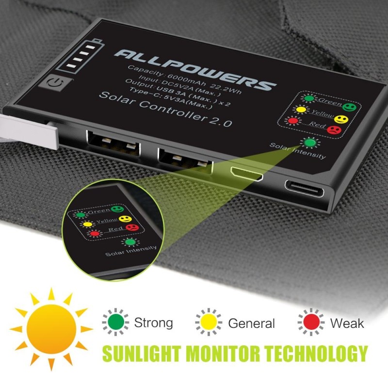 15W 6000mah solcelleoplader
