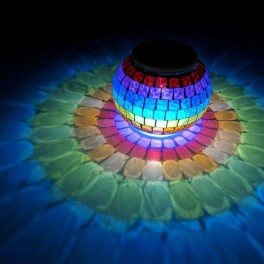 Akasia solcelle bordlampe 'Rainbow'
